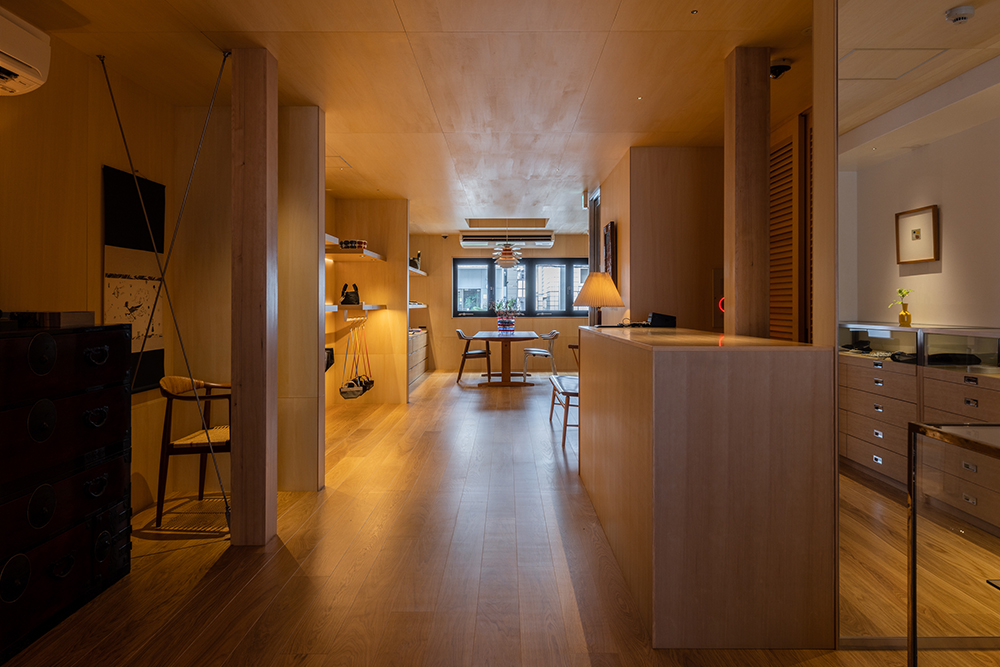 North side of the second floor. The partition wall was removed to create a continuous space from north to south.