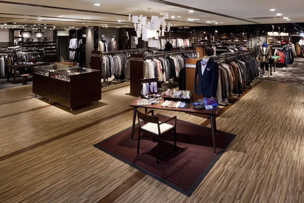 "DEN" themed men's high-end brand corner on the 6th floor