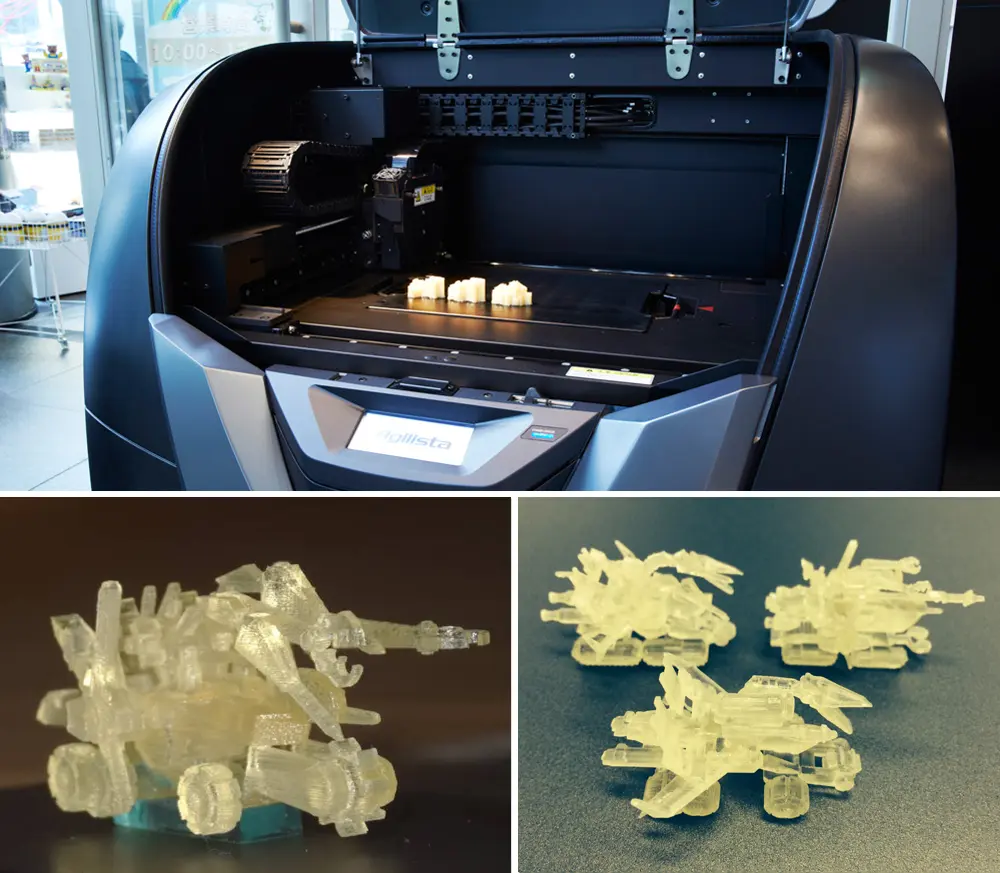 体験者は参加した証に3Dプリンタ（キーエンス社製）で出力した採掘船の立体模型を持ち帰ることができる