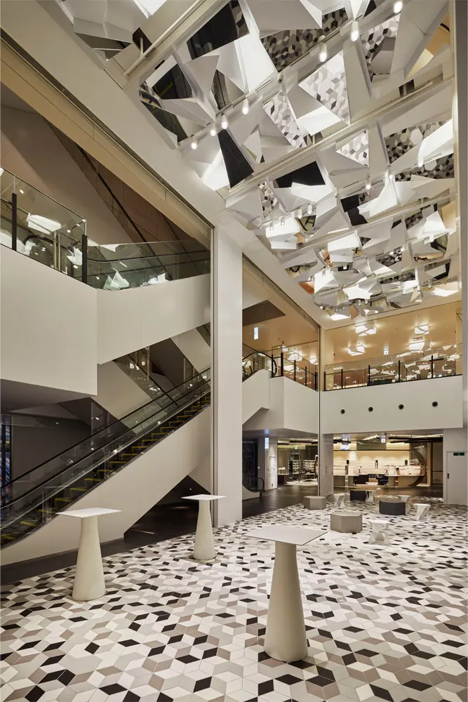 We designed the event spaces in the mid floors to mimic the hustle and bustle of the city.