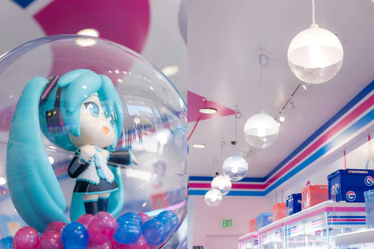 ガチャカプセルをモチーフにした造作や照明が、空間に遊び心ときらめきを添える