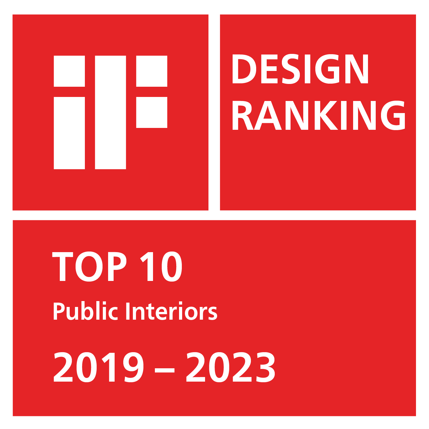 THE iF DESIGN RANKING Public Interiors 2019-2023 Logo