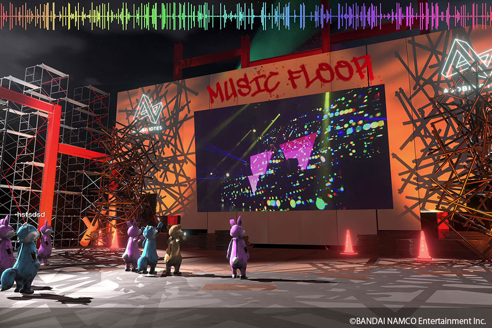 MUSIC FLOOR: The venue is set on the rooftop of a building, in a restricted construction site. Expresses the excitement of experiencing a live event in a place that is inaccessible in reality.