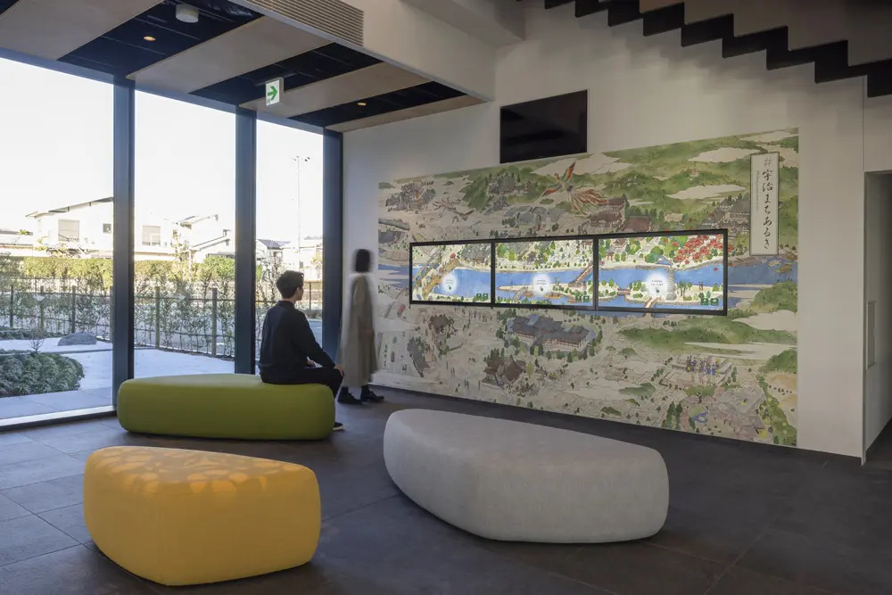 导览区：互动式观光展示系统，游客可以在此获取观光信息、发布观光照片。