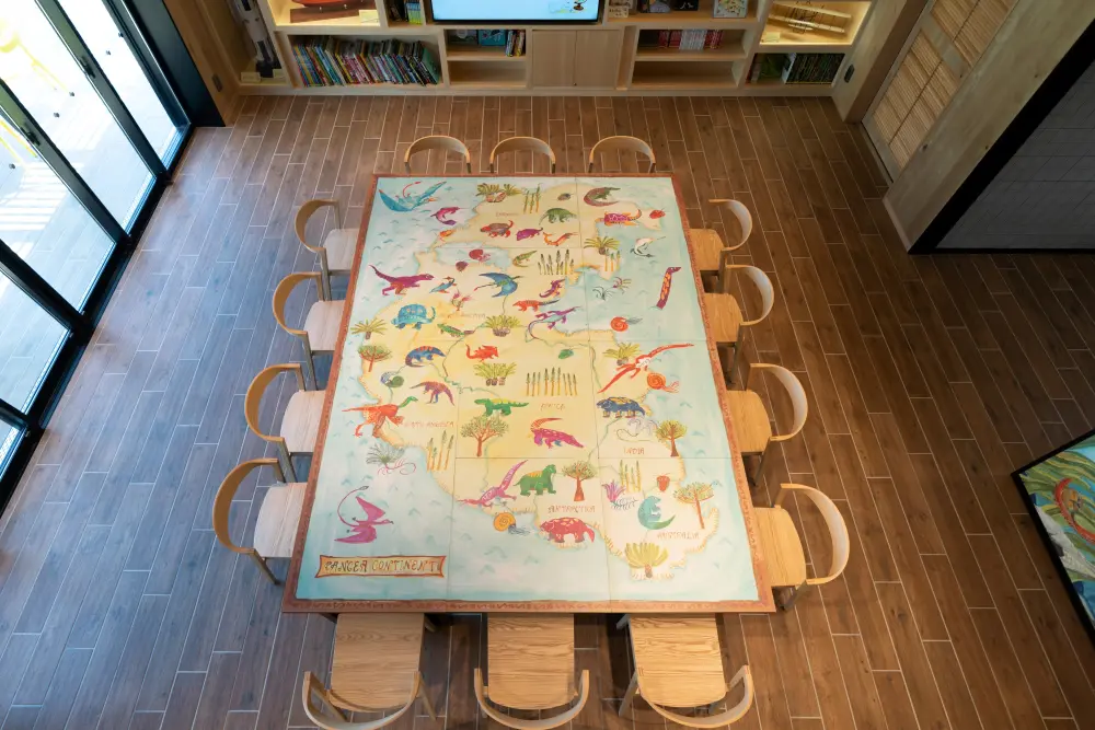 Continental Drift Table: If two freely movable tables were put together, the Earth's first continent, Pangaea, would be created.