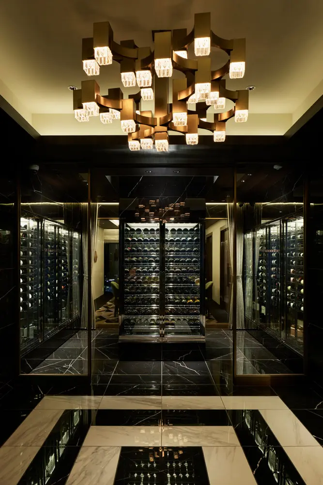 The walk-in wine cellar adjacent to the entrance hall Spatial Production a special atmosphere.
