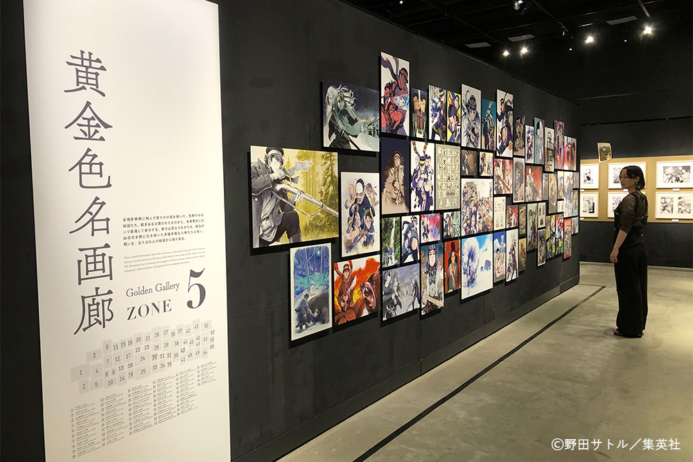 彩色插图显示在整个墙壁上的图形面板上，如绘画