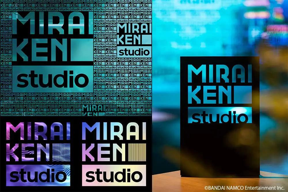 “MIRAIKEN studio”的标识设计。通过允许变化，该标志表达了“尚未”的多种可能性。