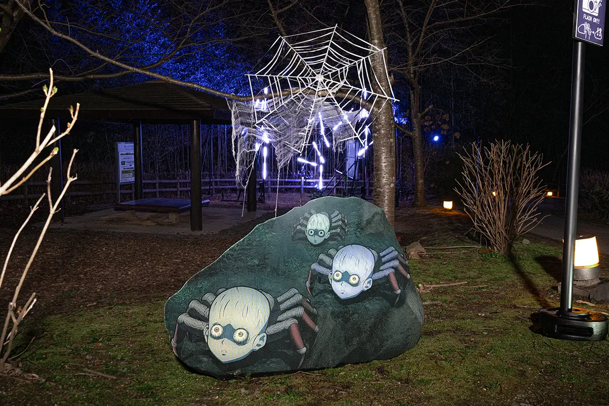 A photo spot using "flash print" technology, where pictures emerge when photographed in the dark with a flash