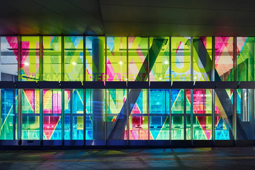The words "THANK YOU" are written among the colorful graphics.