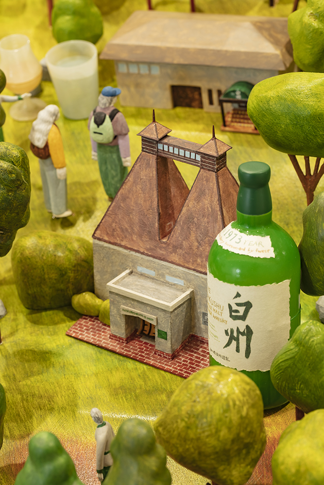 立体模型从现有的网络宣传册中使用的白州森林的插图中创造出立体，统一了设施整体的设计风格。