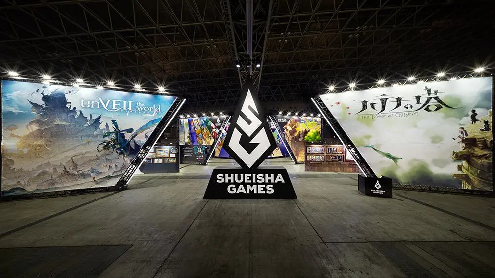 The huge Shueisha Games logo placed in the center of the booth caught the eye of visitors from far away.